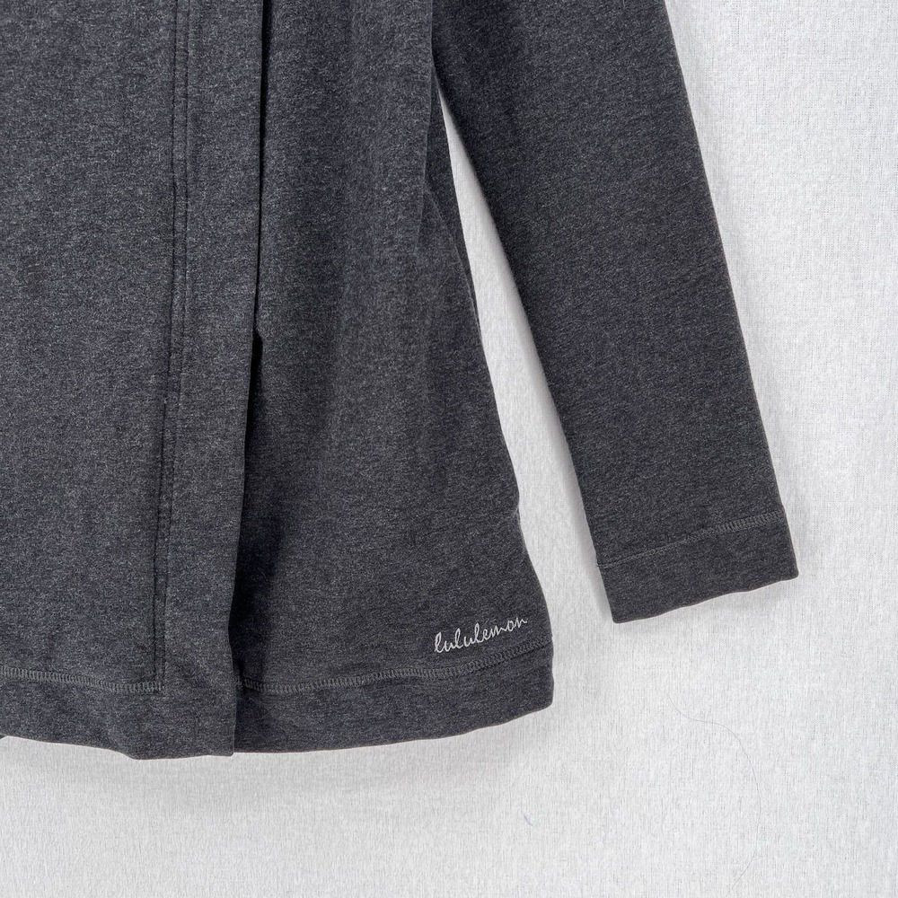 LULULEMON Savasana Wrap Cardigan Women 4 Gray Heather Charcoal Black Long Sleeve - Picture 7 of 16